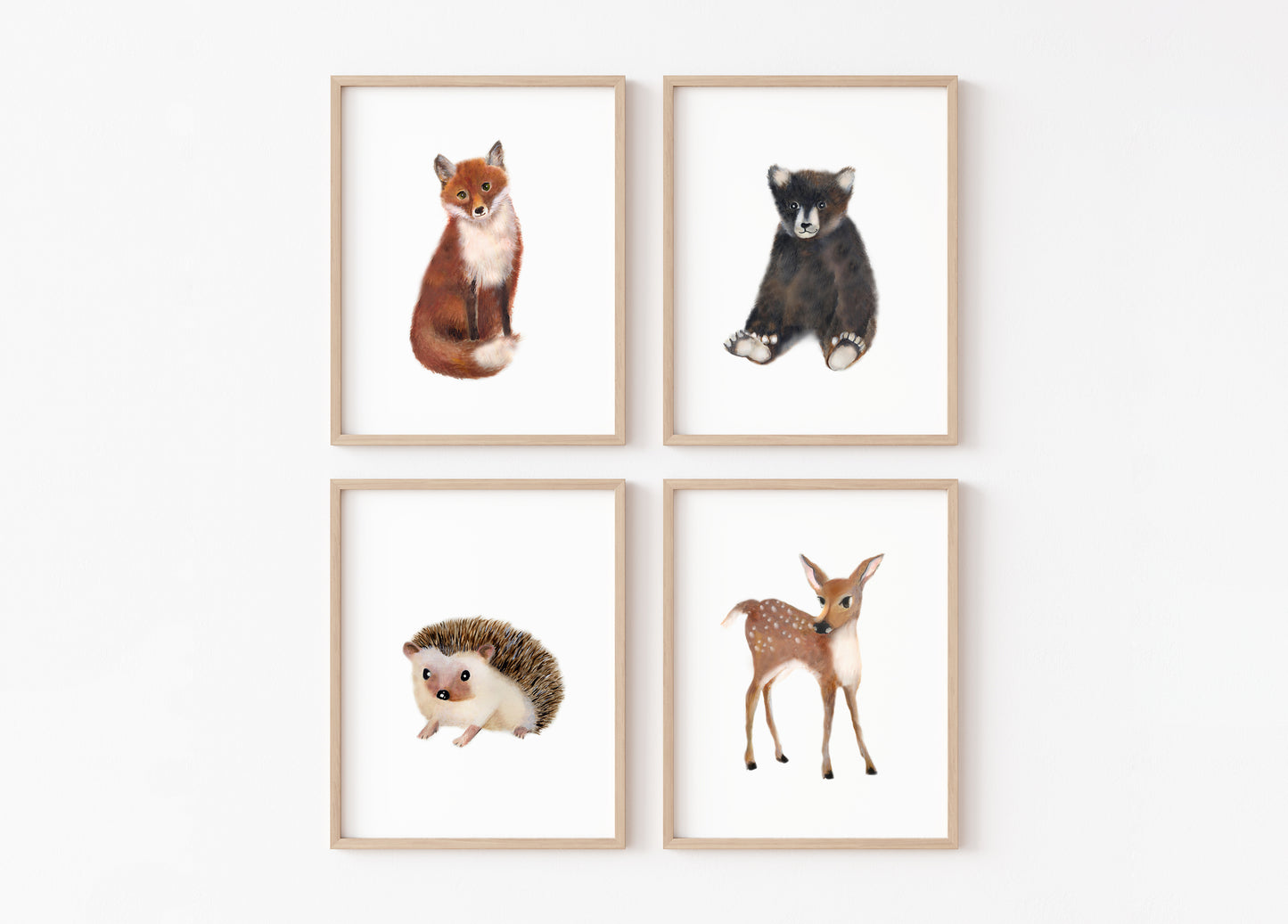 Woodland Nursery Art Set of 4 Prints - Studio Q - Art by Nicky Quartermaine Scott